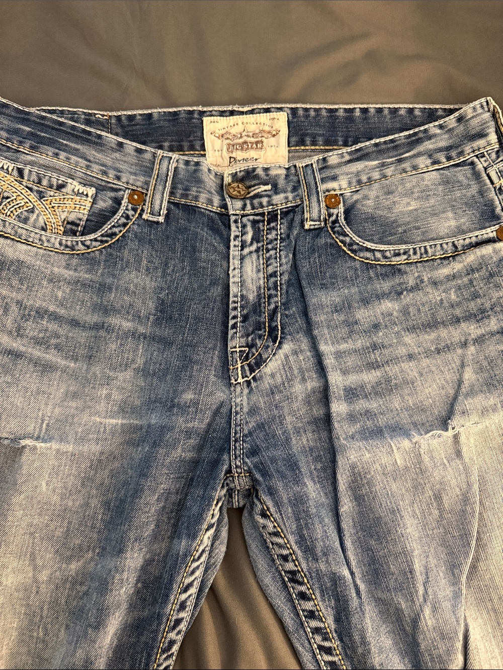 Men's Blue Washed Big Star Pioneer Jeans